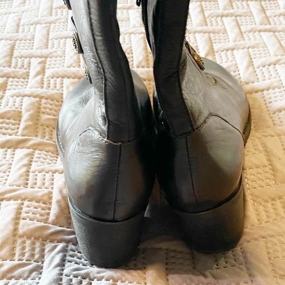 Miz Mooz Normandy Mid Calf Black Leather Riding Boot - Picture 5 of 16